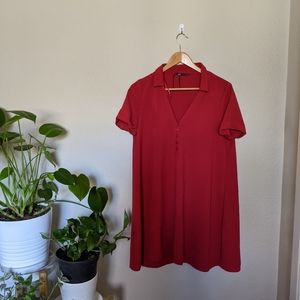 Red chiffon dress
